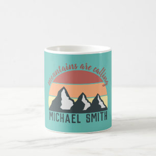 Mug Montagnes pastel vintage appellent monogramme ciel