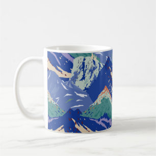 Mug Montagnes vintages paysage sans couture motif. Som