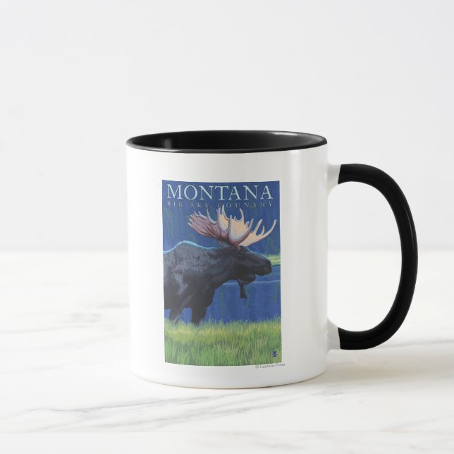 Mug Montana — Big Sky Country Moose au clair de lune (Droite)