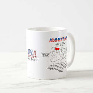 Mug Montana États américains sur la carte et des infor