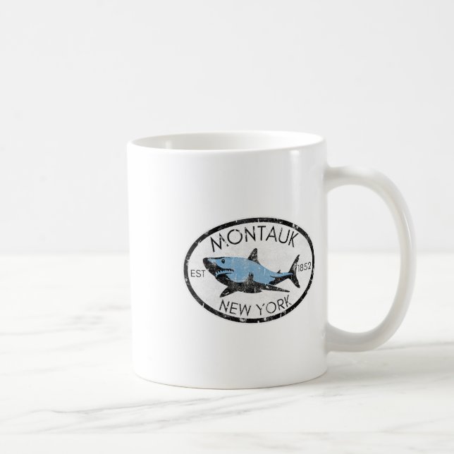 Mug Montauk New York Pêche Requin Poisson Plage Bateau (Droite)