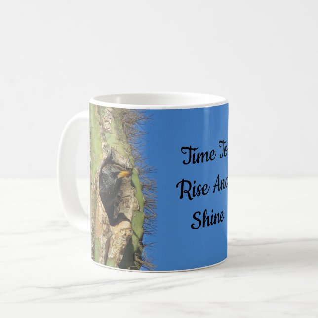 Mug Monter et briller Starling Saguaro Cactus Black Bi (Devant gauche)