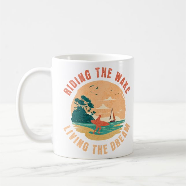 Mug Monter Le Réveil Vivre Le Rêve Wakesurf (Gauche)