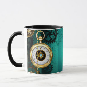 Mug Montre de bijouterie Steampunk sur un fond vert