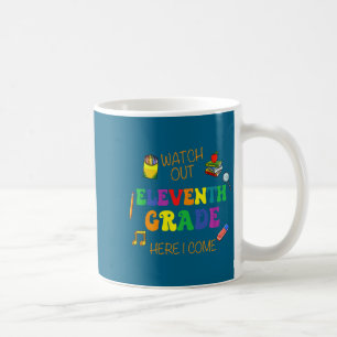 Mug Montre de chemise Attention Onzième année Ici