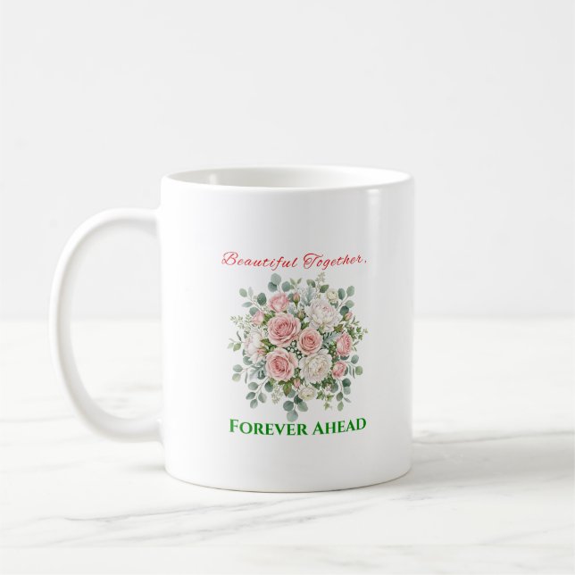 Mug Montre de mariage florale élégante (Gauche)