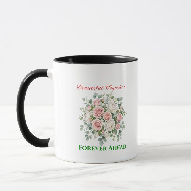 Mug Montre de mariage florale élégante (Gauche)