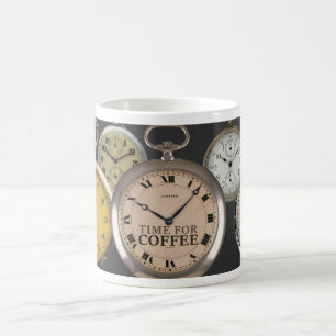Mug MONTRE DE POCHE THÈME 'HEURE DU CAFÉ' vers 1900