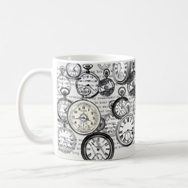 Mug Montre de poche victorienne Alice au pays des merv (Gauche)