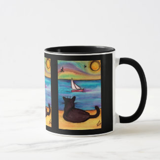 Mug Montre de voilier de chat noir