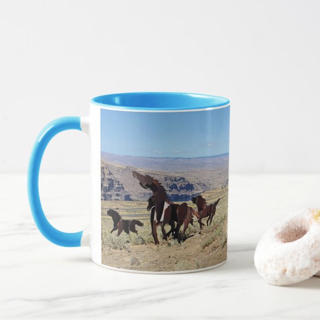 Mug Monument aux Chevaux Sauvages (Avec donut)