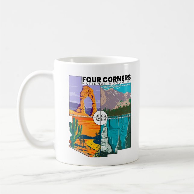 Mug Monument national des quatre coins avec parcs nati (Gauche)
