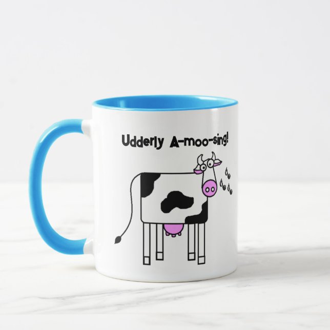 Mug Moo-chantante chantante moderne Pun de vache conce (Gauche)