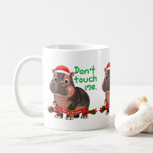Mug Moo Deng Hippo pour Joyeux Noël