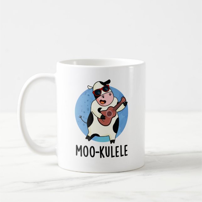 Mug Moo-kulele Funny Ukulele Cow Pun (Gauche)