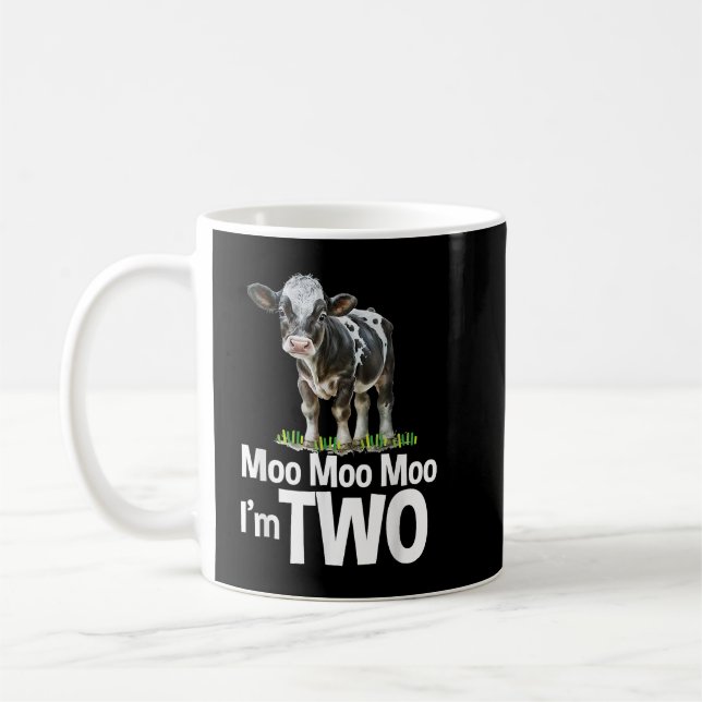 Mug Moo Moo Im Deux 2e Anniversaire Funny Cute Cow Son (Gauche)