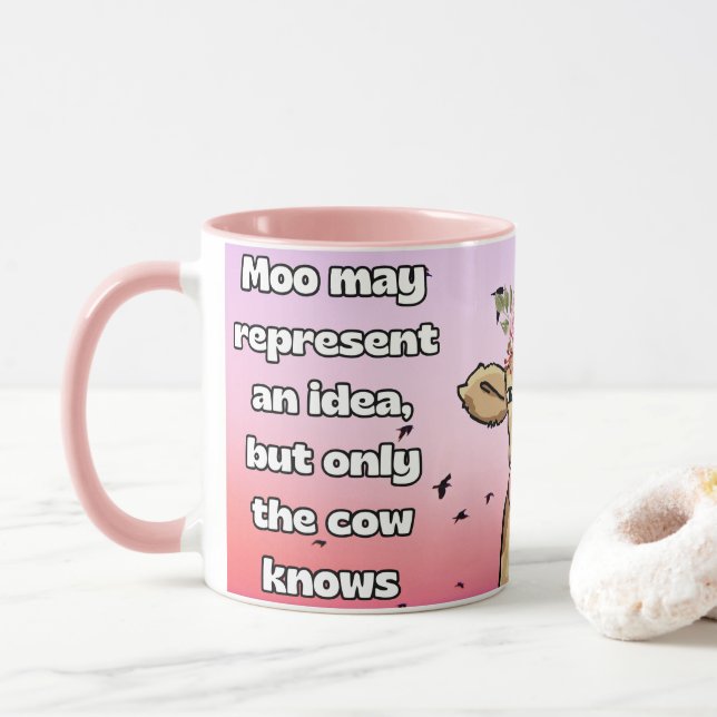 Mug moo peut représenter une idée, la vache sait (Avec donut)