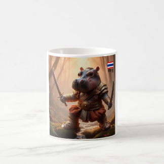 Mug moodeng - Pygmy Hippopotamus guerrier