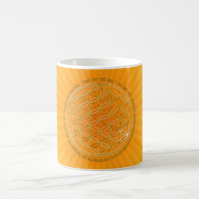 Mug Moola Mantra / Fleur De Vie / yellow radialement B (Centre)