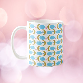 Mug Moon Cloud Stars Faux Gold Parties scintillant Mot