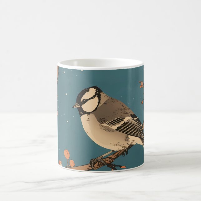 Mug - Moonlit Bird on Blossom Branch (Centre)