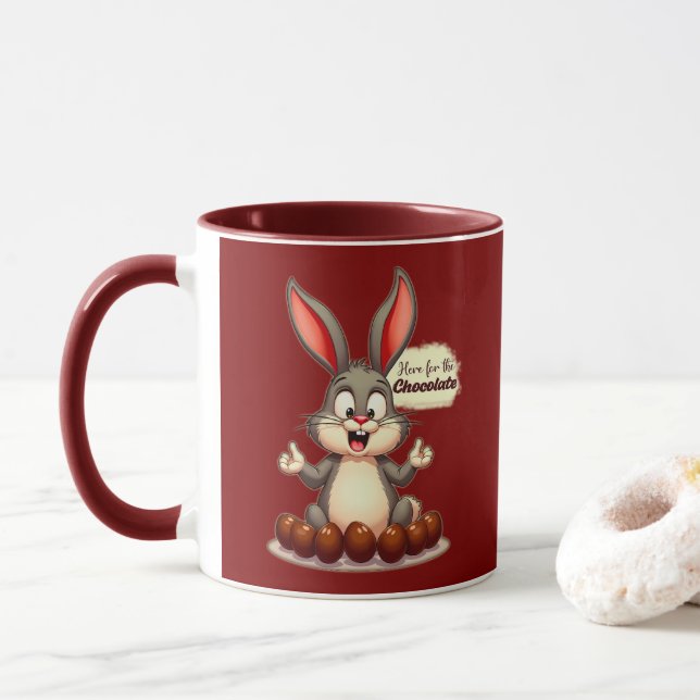 Mug More Chocolate – Funny Easter Bunny - caneca (Avec donut)