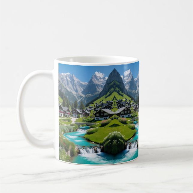 Mug "Morning Bliss - Alpine Village Escape" (Gauche)