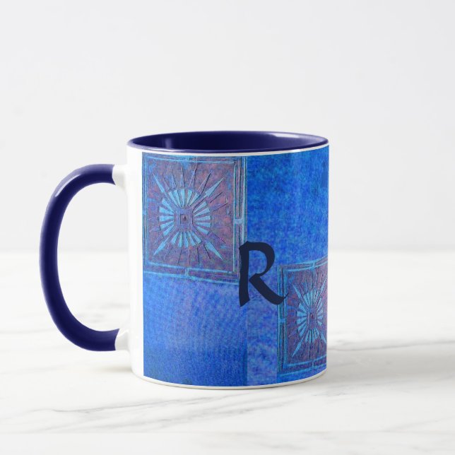 Mug MORNING STAR Pawnee Native American, Monogramme bl (Gauche)