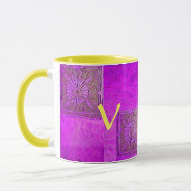 Mug MORNING STAR Pawnee Purple Yellow Monogramme (Gauche)