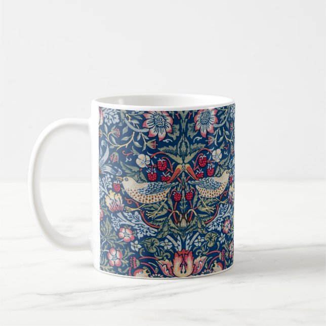 Mug Morris Strawberry Thief Classique Bleu Indigo Fin (Gauche)