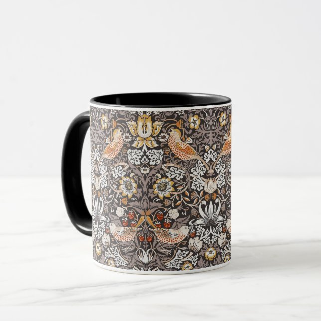 Mug Morris Strawberry Thief Floral Pattern Earth Tones (Devant gauche)