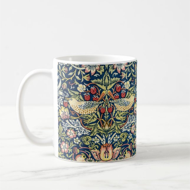 Mug Morris Strawberry Thief Jaune Ivoire Ardoise Bleu (Gauche)