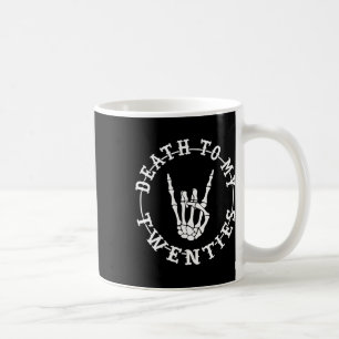 Mug Mort à mes vingts 30e anniversaire Squelette main