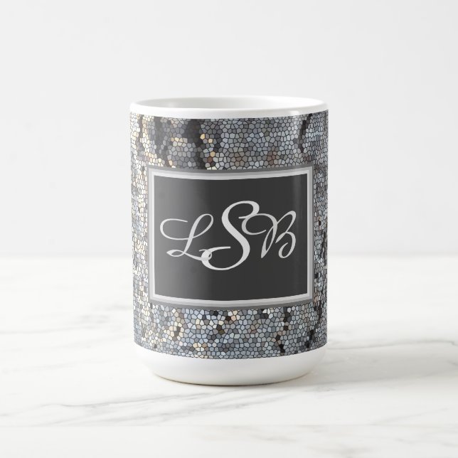 Mug Mosaic Masuline couleur Carreaux Motif Monogramme (Centre)