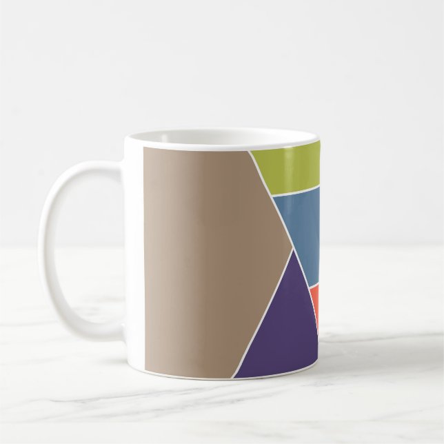 Mug MOSAIC rayures triangles couleur I + vos idées (Gauche)