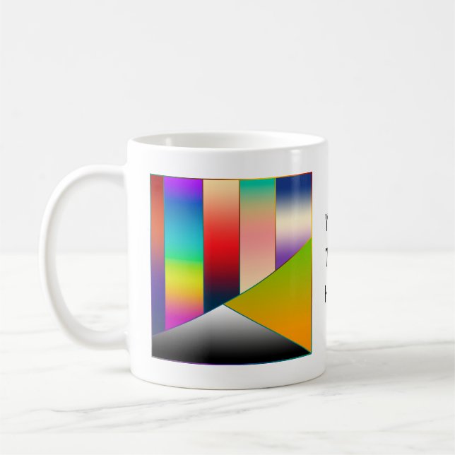 Mug MOSAIC rayures triangles couleur II + vos idées (Gauche)