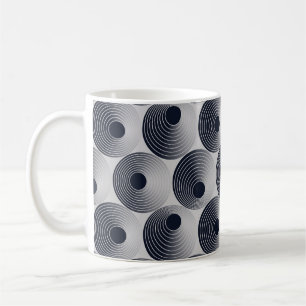 Mug Mosaïque argent-noir : texture des anneaux concent