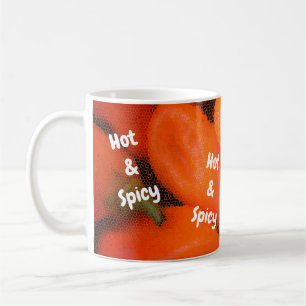 Mug Mosaïque chaude et épicée Peppers de chili orange 