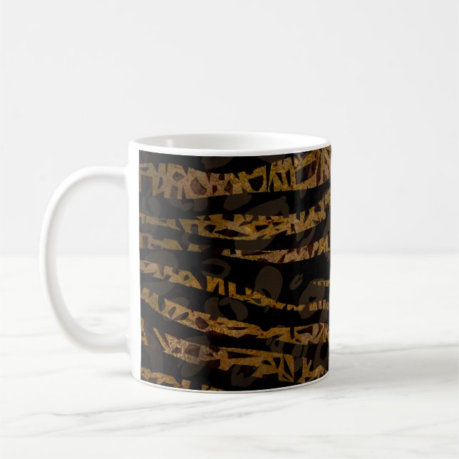 Mug Mosaïque Chic Élégant Safari Glam Fête Jungle Impr (Gauche)