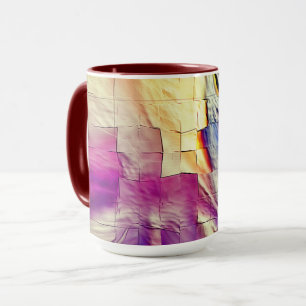 Mug Mosaïque de texture en rose jaune et doux sculpté