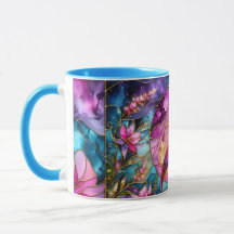 Mosaïque de verre coloré Flamant Rose