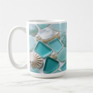 Mug Mosaïque de verre de mer Turquoise Charme côtier