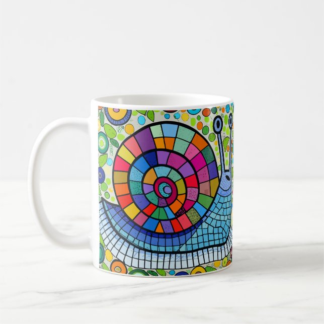 Mug Mosaïque d'escargot mignonne (Gauche)