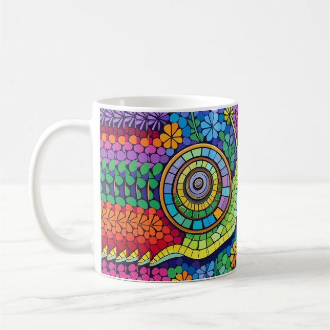 Mug Mosaïque d'escargot mignonne (Gauche)