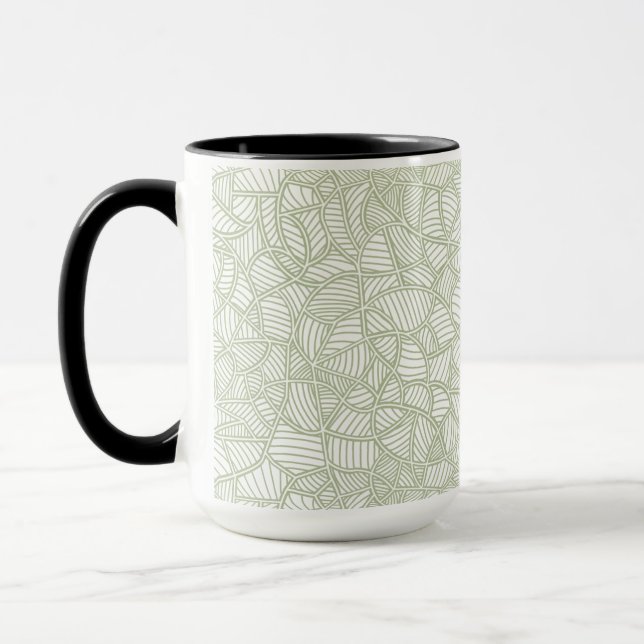 Mug Mosaïque feuille aléatoire vert pâle (Gauche)