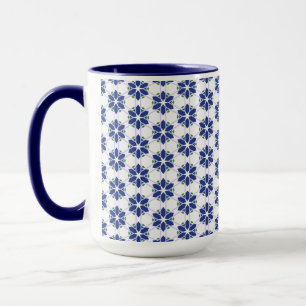 Mug Mosaïque florale bleu marine