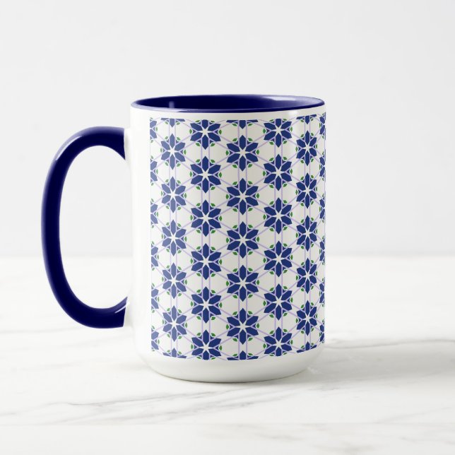 Mug Mosaïque florale bleu marine (Gauche)