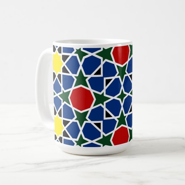 Mug Mosaïque marocaine Mosaïque géométrique Motif (Devant gauche)