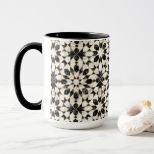 Mug Mosaïque marocaine noire et Marbre blanc
