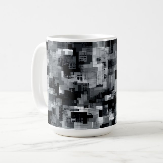 Mug Mosaïque matricielle monochrome (Devant gauche)